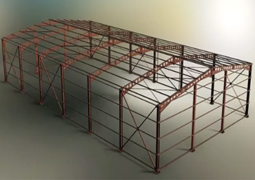 Steel structure-layout of roof purlin 
