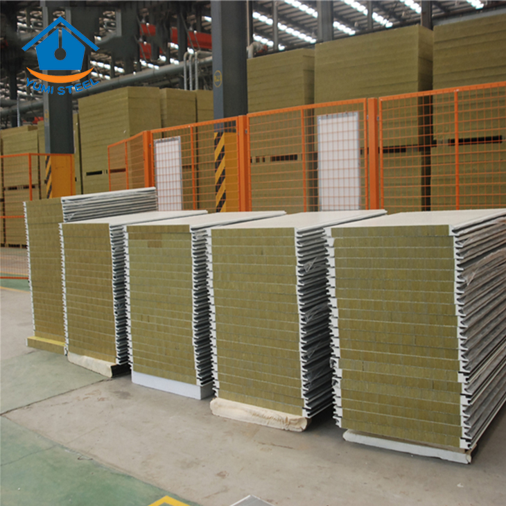 75mm Fireproof Rockwool Sandwich Roofing Panel with PU Edges