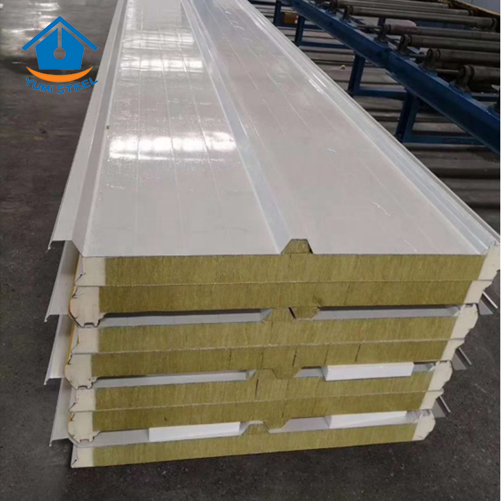 100mm 4 Ribs Rockwool Sandwich Roofing Panel with PU Edge Buy Zinc coating roof panel