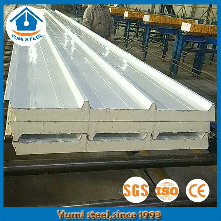 75mm Steel-faced PU Roof Sandwich Panels for Steel Buildings